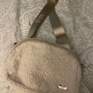 Lole Cream Fleece Crossbody Bag